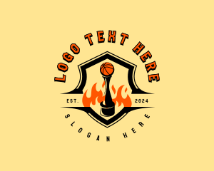 Fire - Basketball Championship Trophy logo design