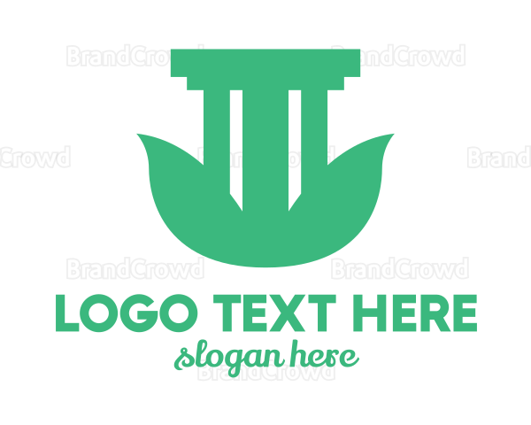 Eco Leaf Pillar Logo