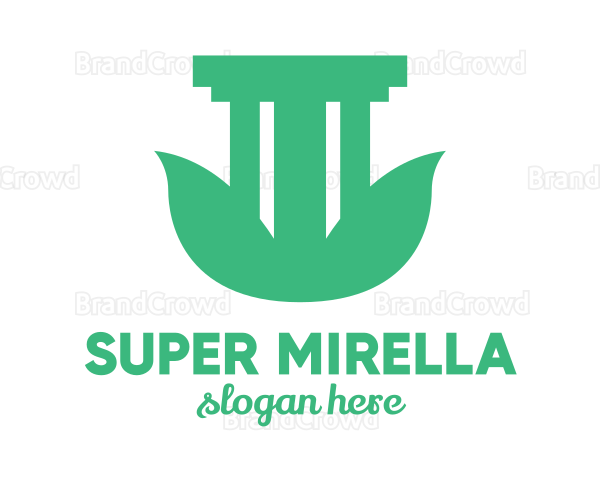 Eco Leaf Pillar Logo
