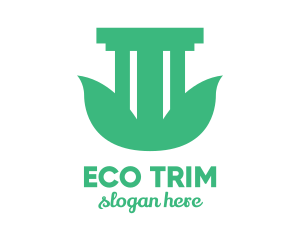 Eco Leaf Pillar logo design