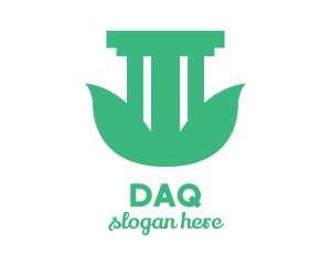 Eco Leaf Pillar logo design