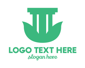 Plant - Eco Leaf Pillar logo design