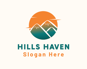 Sunset Peak Mountain logo design