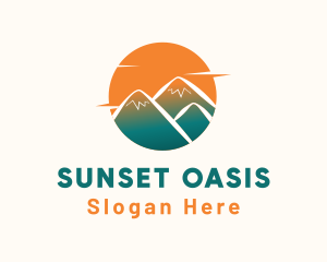 Sunset Peak Mountain logo design