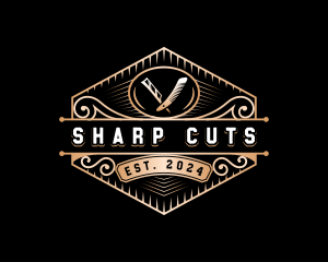 Cut - Razor Barber Stylist logo design
