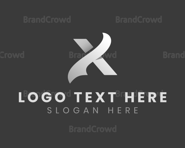 Modern Ribbon Advertising Letter X Logo