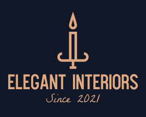 Brown Candlestick Light logo design