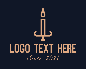 Light - Brown Candlestick Light logo design