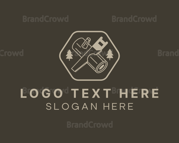 Saw Log Cutting Logo