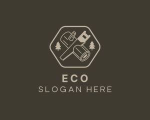 Saw Log Cutting Logo