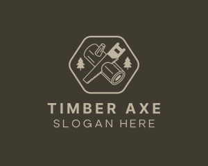 Saw Log Cutting logo design