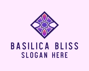 Basilica - Stained Glass Diamond Window logo design