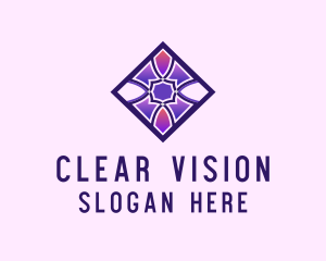 Stained Glass Diamond Window logo design