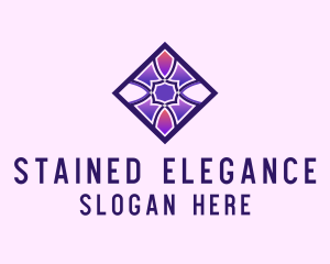 Stained Glass Diamond Window logo design