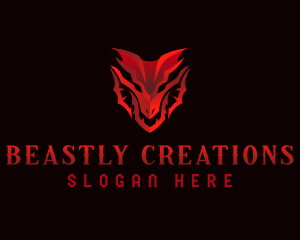  Gaming Dragon Beast logo design