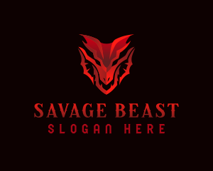  Gaming Dragon Beast logo design