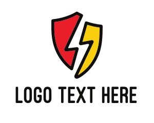 Antivirus - Lightning Bolt Shield logo design