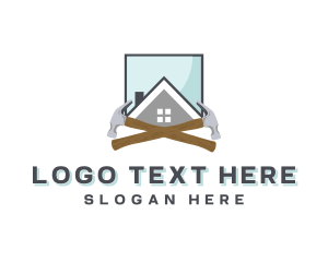 Builder - Hammer Construction Roof logo design