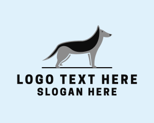 Dog Walker - Standing Pet Dog logo design