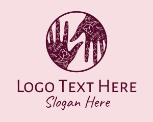 Flower Shop - Flower Henna Hands logo design