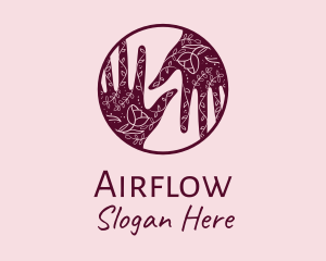 Flower Henna Hands  logo design