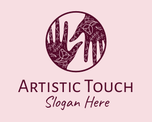 Flower Henna Hands  logo design