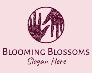 Blooming - Flower Henna Hands logo design