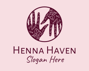 Henna - Flower Henna Hands logo design