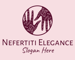 Flower Henna Hands  logo design