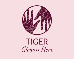 Flower Henna Hands  logo design