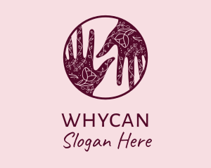 Pattern - Flower Henna Hands logo design