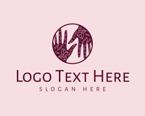 Hand - Flower Henna Hands logo design