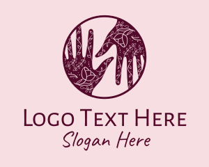 Hands - Flower Henna Hands logo design