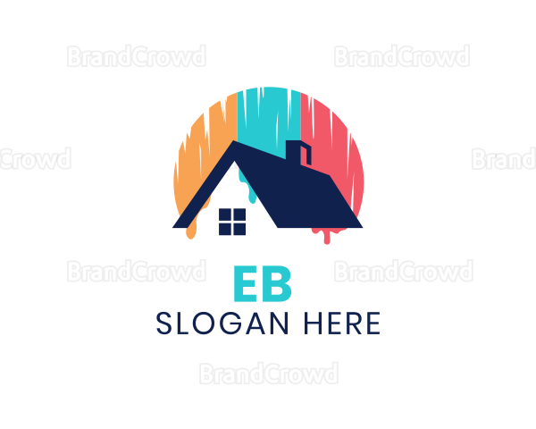 Colorful Roof Paint Drip Logo