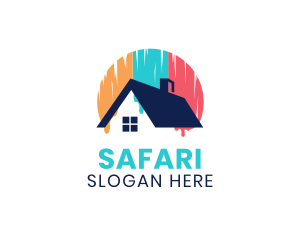 Home - Colorful Roof Paint Drip logo design