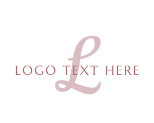 Derma - Pink Cursive Letter L logo design