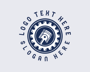 Motor - Piston Gear Mechanic logo design