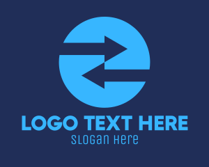 Round - Blue Tech Web Traffic Arrows logo design