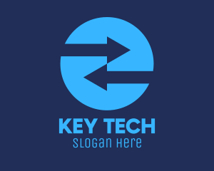 Blue Tech Web Traffic Arrows logo design