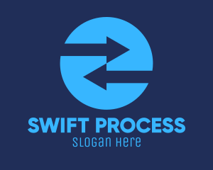 Processing - Blue Tech Web Traffic Arrows logo design