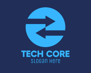 Blue Tech Web Traffic Arrows logo design