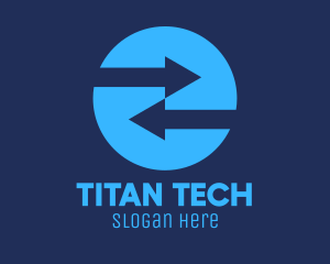 Blue Tech Web Traffic Arrows logo design