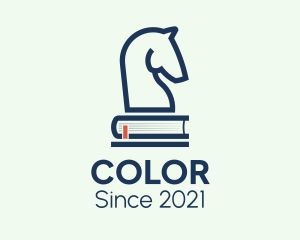 Learning - Horse Chess Book logo design