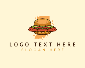 Sesame Bun - Indiana Pork Tenderloin Sandwich logo design