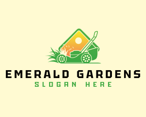 Lawn Mower Gardening logo design