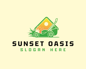 Lawn Mower Gardening logo design