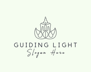 Candle Light Leaf logo design