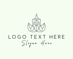Massage - Candle Light Leaf logo design