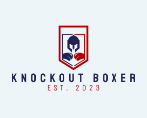 Boxer - Spartan Boxing Shield logo design