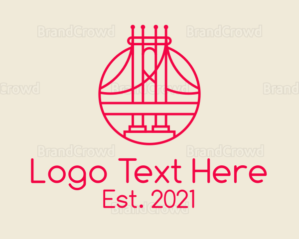 Manhattan Bridge Line Art Logo